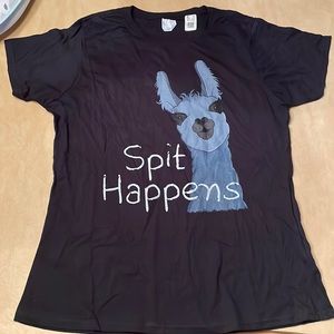 Brand New Spit Happens Llama Shirt Size Large